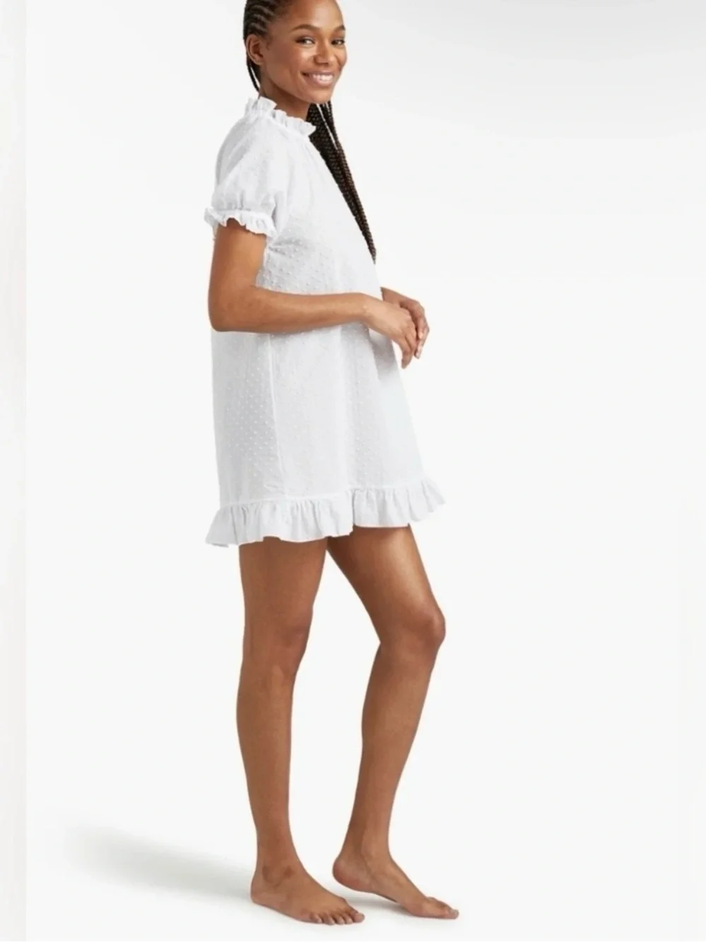 Hill House The Katherine Nap Dress In Sheer White Swiss Dot Size XS - Picture 4 of 13